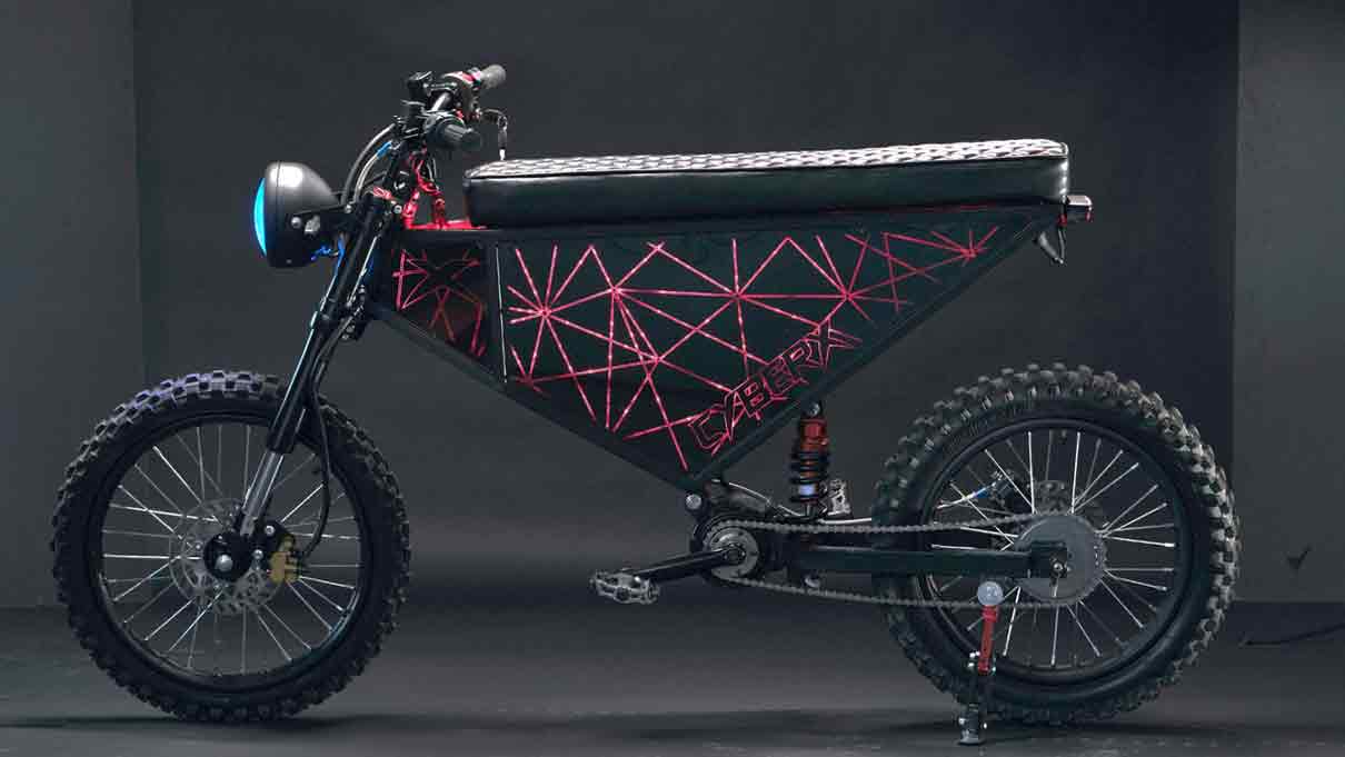 custom ebike with laser and led lightning