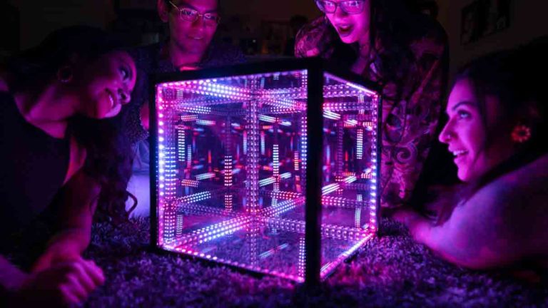 hypercube infinity mirror led cube