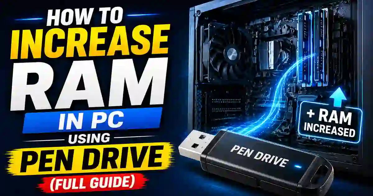 Increase PC RAM in PC using pen drive USB